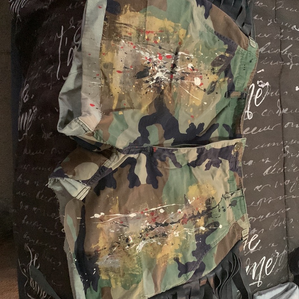 Camo Fringe Shorts. Custom Made. Runs A Little Big - image 2
